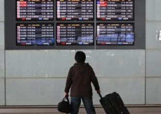 Air China plane taking off from Beijing airport