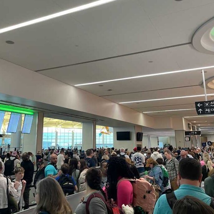 Long lines at airport security checkpoints