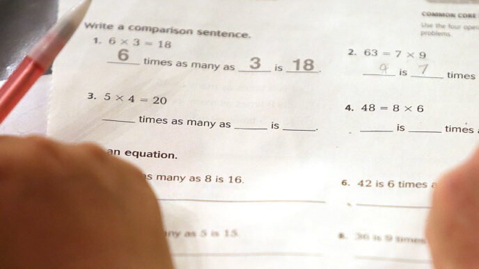 Students in a math class