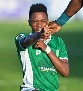 Thapelo Matlhoko celebrates his goal