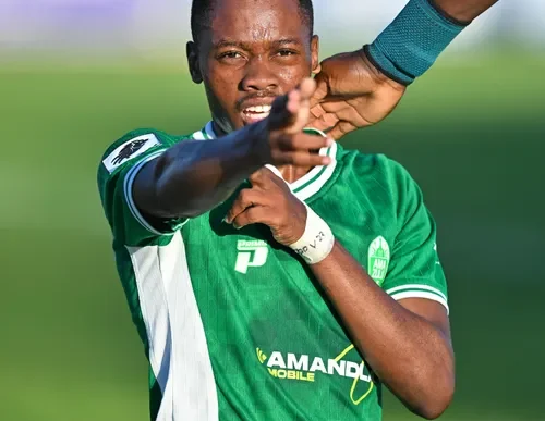 Thapelo Matlhoko celebrates his goal