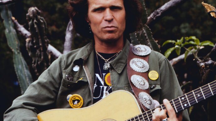 Country Joe McDonald performing at Woodstock