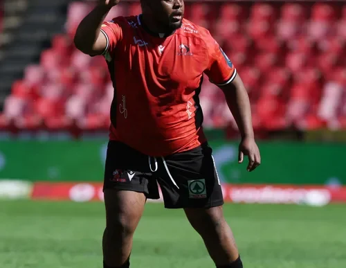 Asenathi Ntlabakanye in action for the Lions