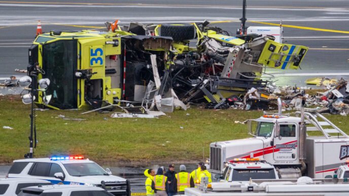 LaGuardia Airport crash scene