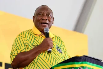 Cyril Ramaphosa speaking at the ANC conference