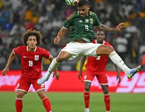 Bafana Bafana players on the field