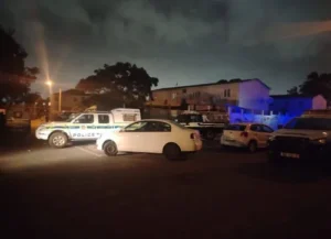 Police tape at a crime scene