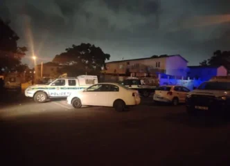 Police tape at a crime scene