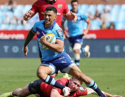 Bulls players celebrating a try