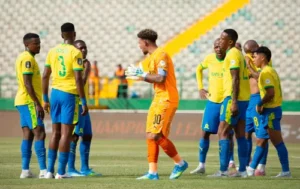 Mamelodi Sundowns players celebrating