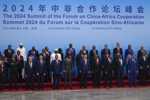 China's President Xi Jinping with African leaders