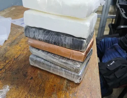 KZN police officers with seized drugs