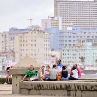 Cuban flag waving in the wind