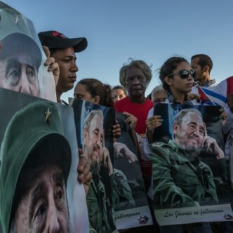 Cuban flag waving in the wind