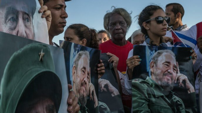 Cuban flag waving in the wind