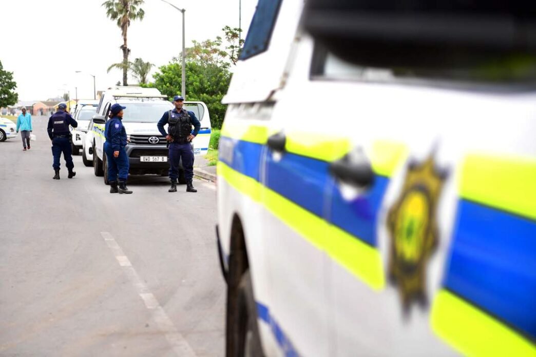 Police investigating a crime scene