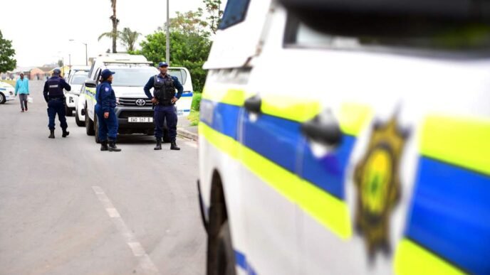 Police investigating a crime scene