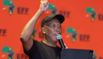 Julius Malema speaking at a rally