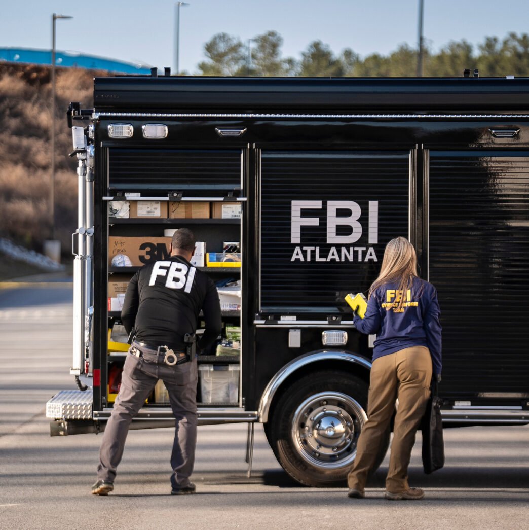 Election officials counting ballots