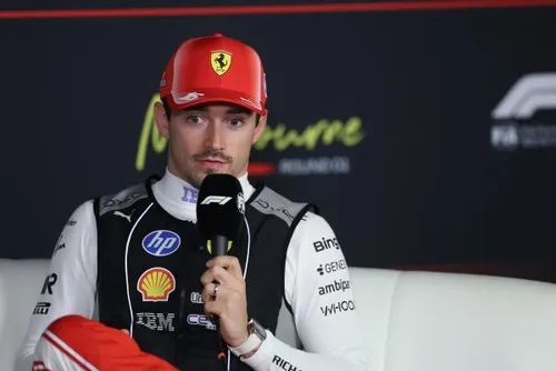 Charles Leclerc in his Ferrari car