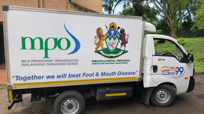 FMD vaccine being transported in a specially equipped van
