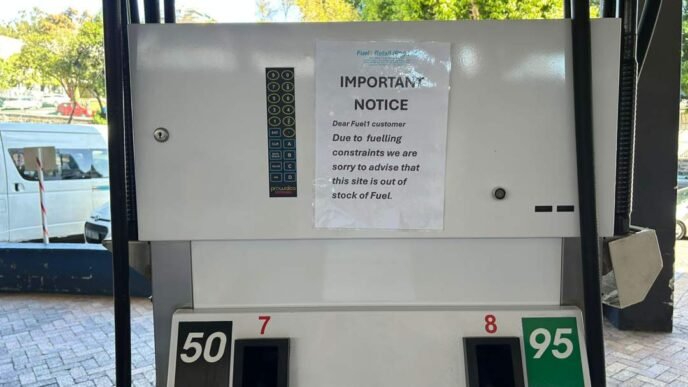 Fuel station with no diesel