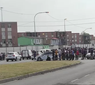 Police at the scene of a shooting in Elsies River