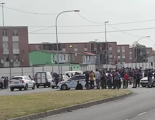 Police at the scene of a shooting in Elsies River