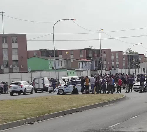 Police at the scene of a shooting in Elsies River