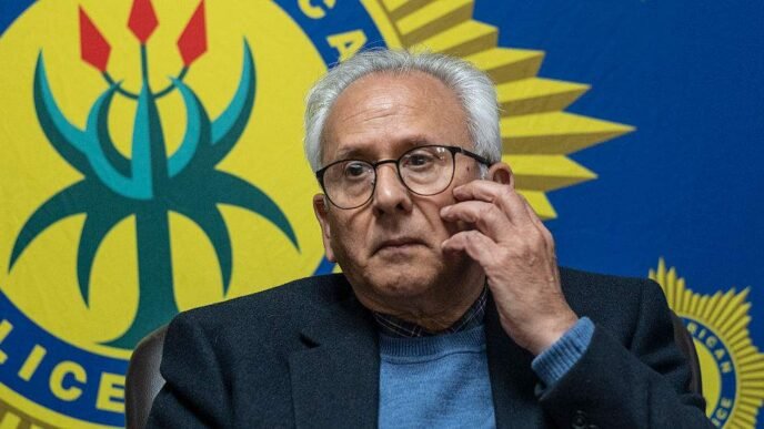 South African police in action