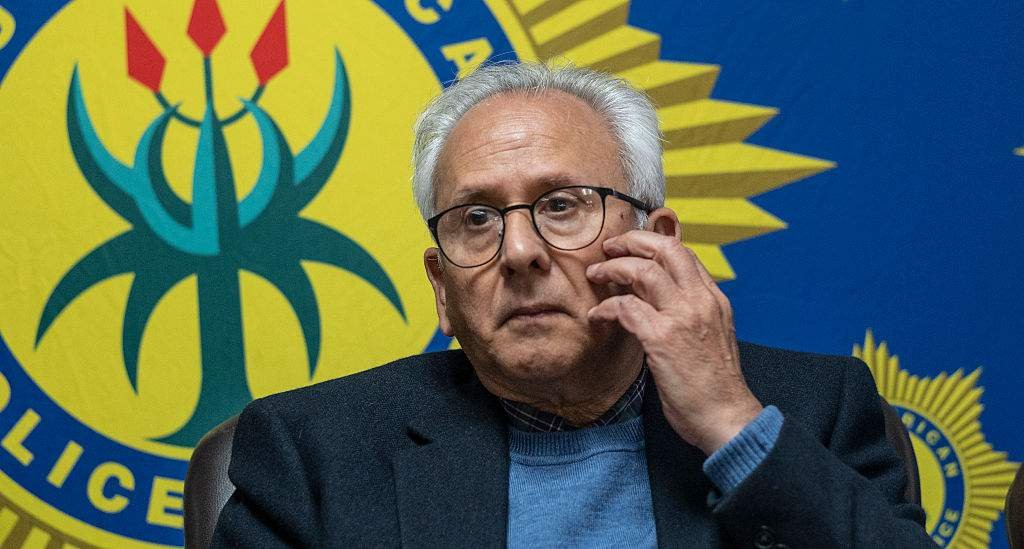 South African police in action