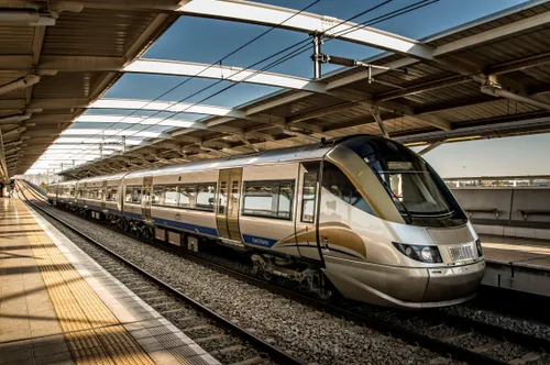 Gautrain train at a station