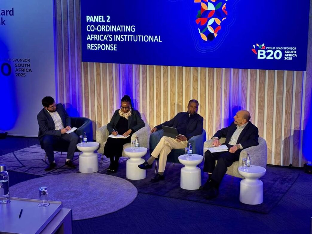 Joel Netshitenzhe speaking at a conference