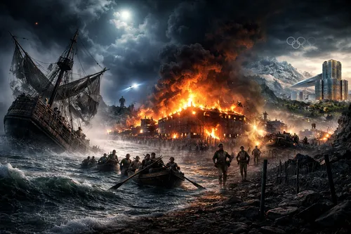 Allied prisoners of war breaking out of Stalag Luft III