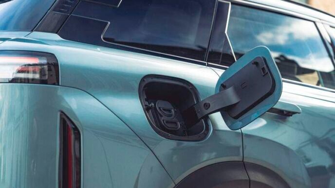 Hybrid car on the road