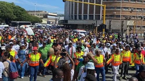 Protesters marching against illegal immigration in Durban