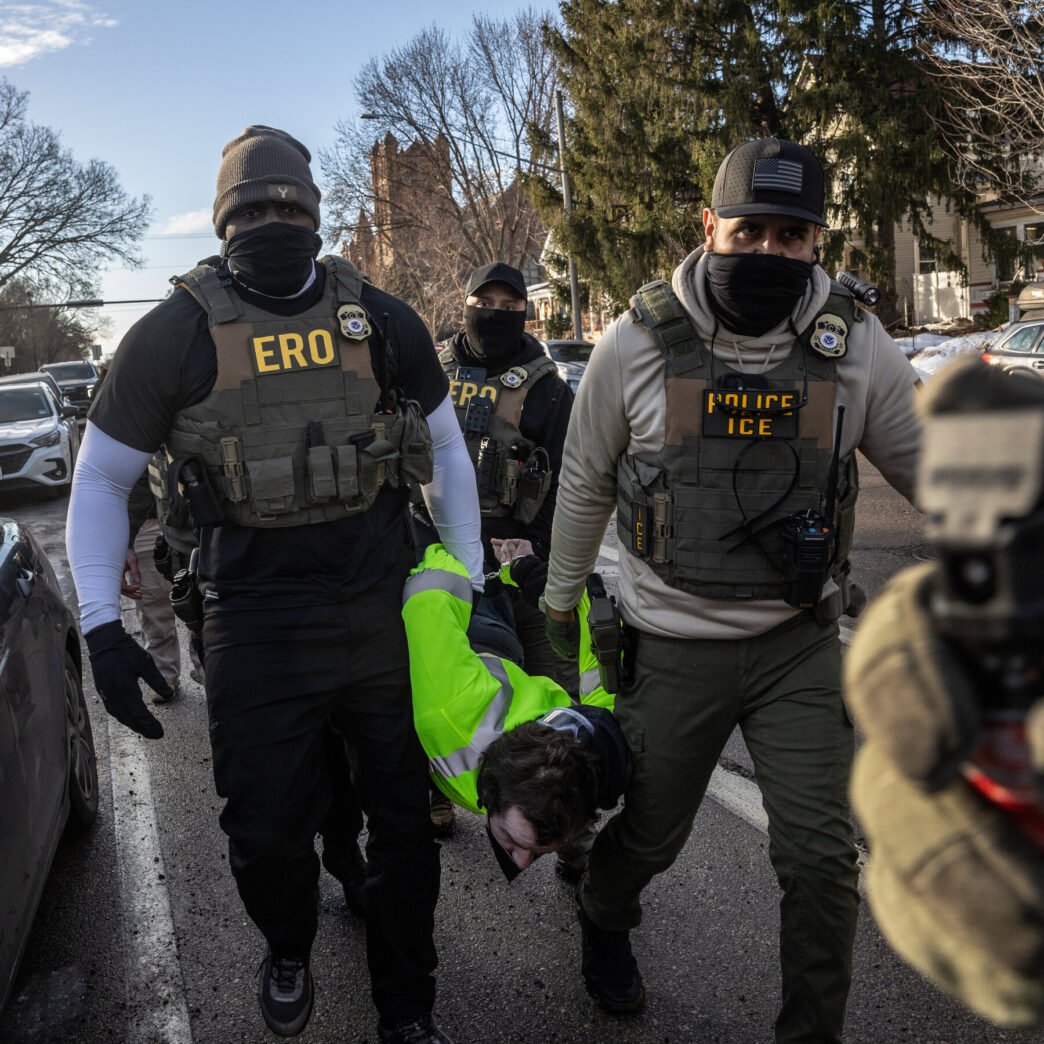 Immigration enforcement agents at work