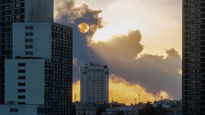 Iranian cityscape after attack