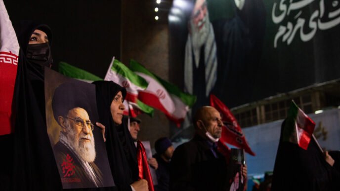 President Trump speaking at a press conference