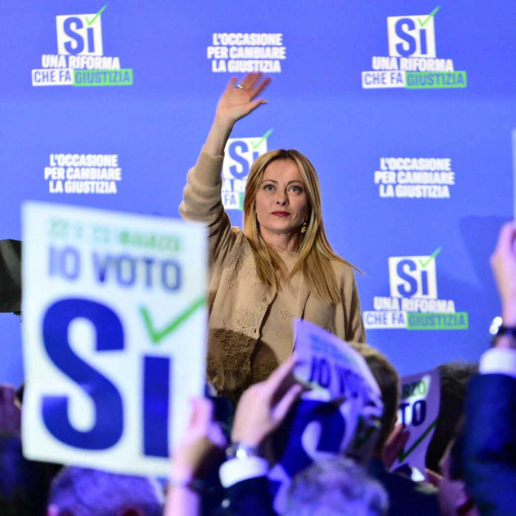 Italian flag waving in the wind
