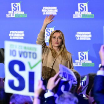 Italian flag waving in the wind