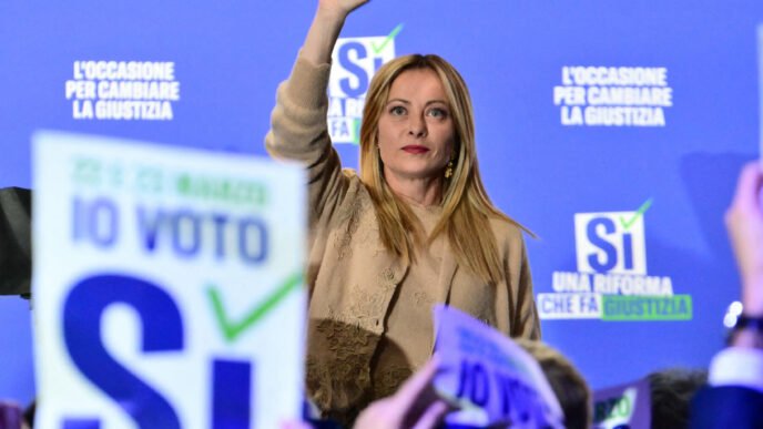 Italian flag waving in the wind