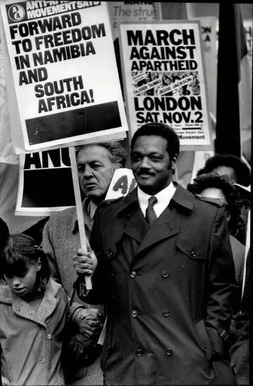 Jesse Jackson speaking at a rally