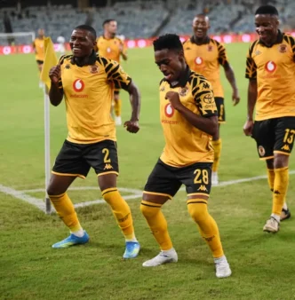 Kaizer Chiefs players celebrating a goal