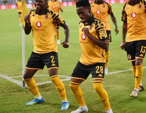 Kaizer Chiefs players celebrating a goal