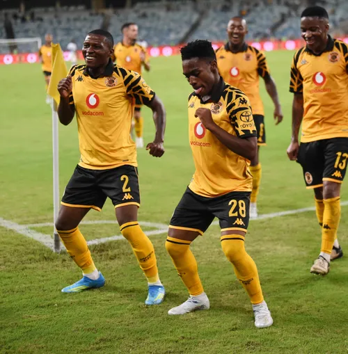 Kaizer Chiefs players celebrating a goal