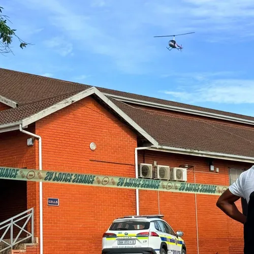 Police officers at the Ntuzuma police station
