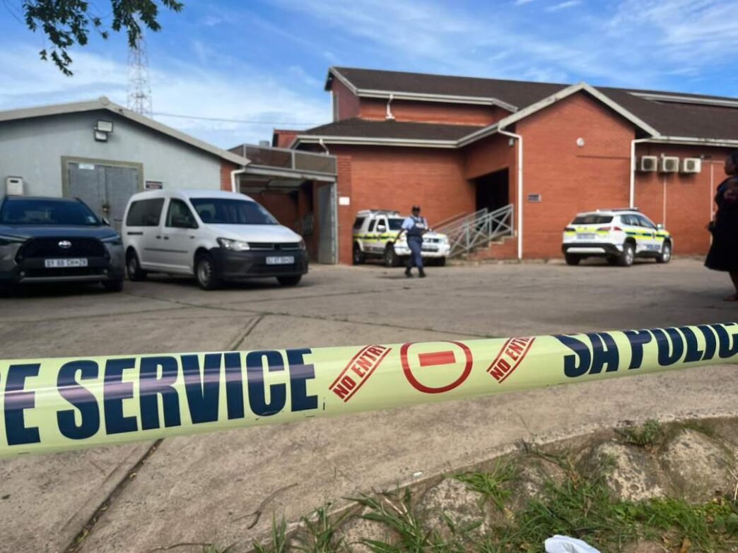 Police cars outside the Ntuzuma police station