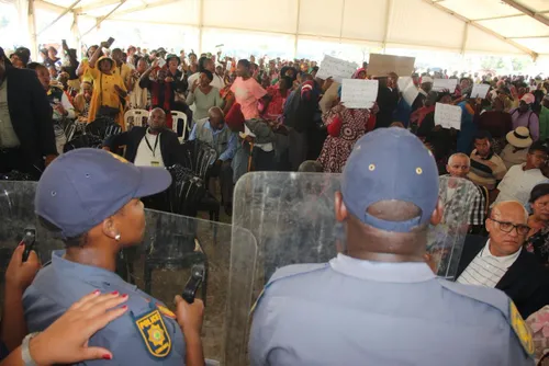 President Cyril Ramaphosa at a title deed handover ceremony