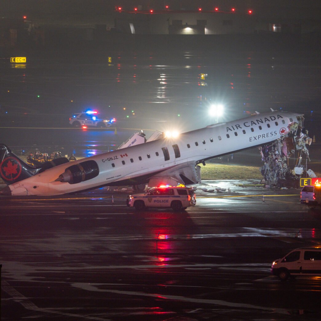 LaGuardia Airport plane crash scene